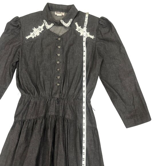 Vintage Miller Stockman Maxi Dress Western Lace Women’s 13/14 Made In USA - Picture 6 of 12